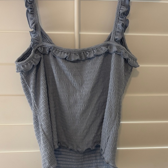 Blue Ruffled Women's Top - Picture 5 of 6